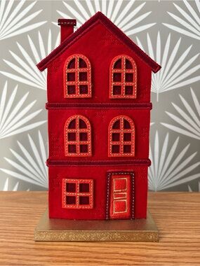 2024 Target Wondershop Christmas Village Felt Decor Red & Gold House